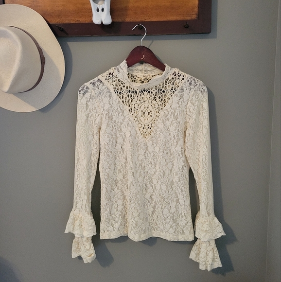 Nightcap Victorian Lace Long Sleeve Blouse Size 3 - Picture 2 of 12